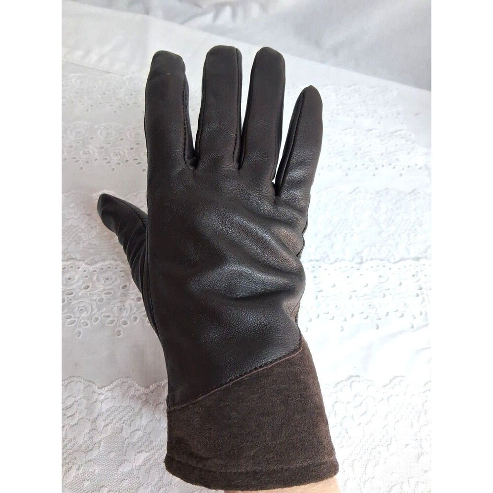 Brown XL Leather Gloves Suede Trim Classic Winter Outdoor Heritage Quiet Luxury